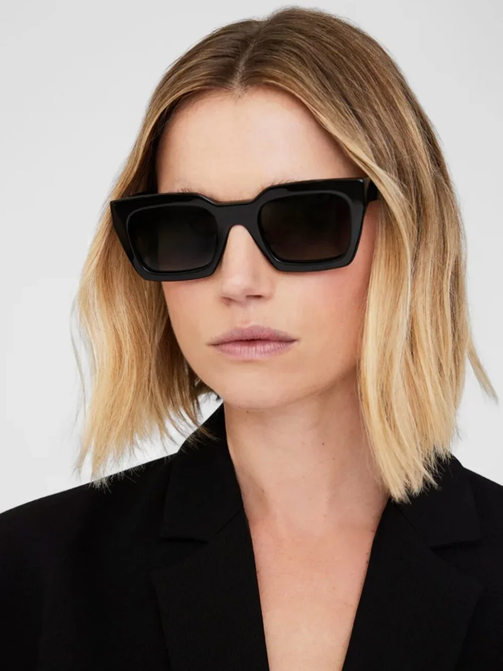 Anine Bing Black Oversized Cat-Eye Sunglasses